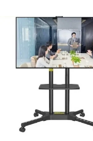Soporte TV pedestal móvil 32–65″ con ruedas