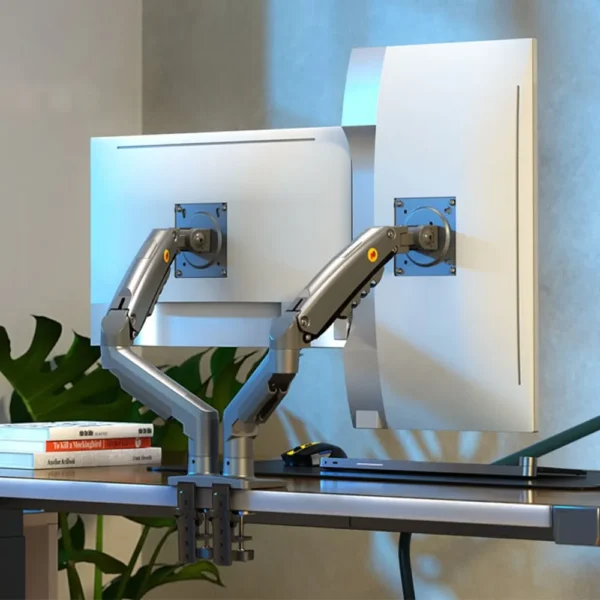 Soporte Doble de Mesa 17–27″ – North Bayou F160 (Negro)