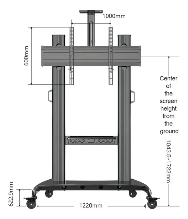 Soporte móvil motorizado TV / monitor 75″-110″ (hasta 136.4 kg)