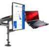 D_NQ_NP_2X_769424-MLA99990724091_112025-F Soporte Doble de Escritorio – Monitor + Portátil (22″–32″) H180‑FP2
