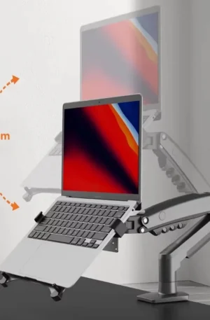 Soporte brazo ergonómico base ajustable para laptop (10″–17″)
