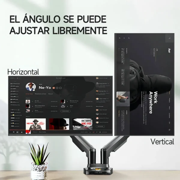 Soporte Doble de Mesa 17–27″ – North Bayou F160 (Negro)