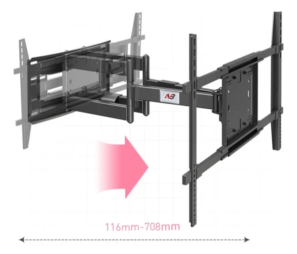 Soporte de pared articulado  SP5 – TV 65″–100″ (extensible, giratorio, inclinable)