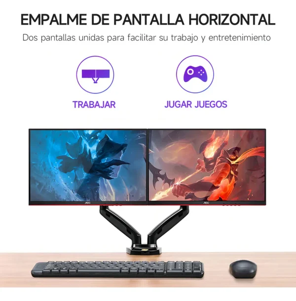 Soporte Doble de Mesa 17–27″ – North Bayou F160 (Negro)