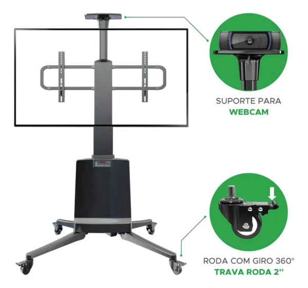 D_NQ_NP_2X_929470-MLA88098385985_072025-F Soporte / Pedestal Móvil Robotico de Piso 55–85″