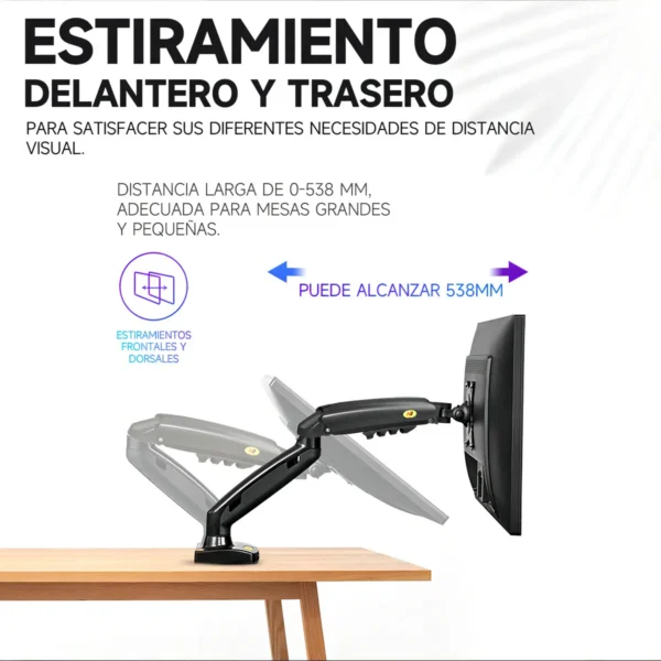 Soporte Doble de Mesa 17–27″ – North Bayou F160 (Negro)